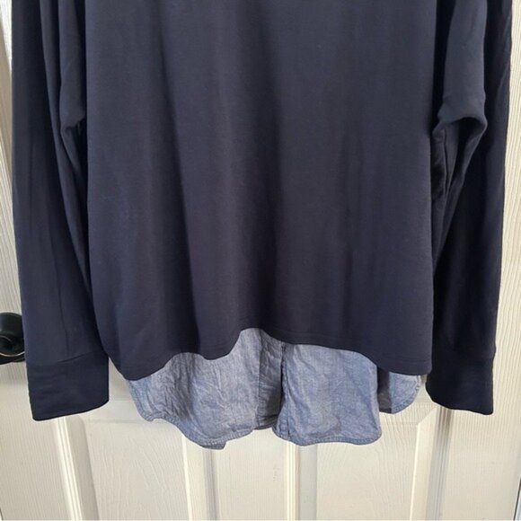 Vince Sz Small Navy Blue Double Layered Shirt - Picture 3 of 16
